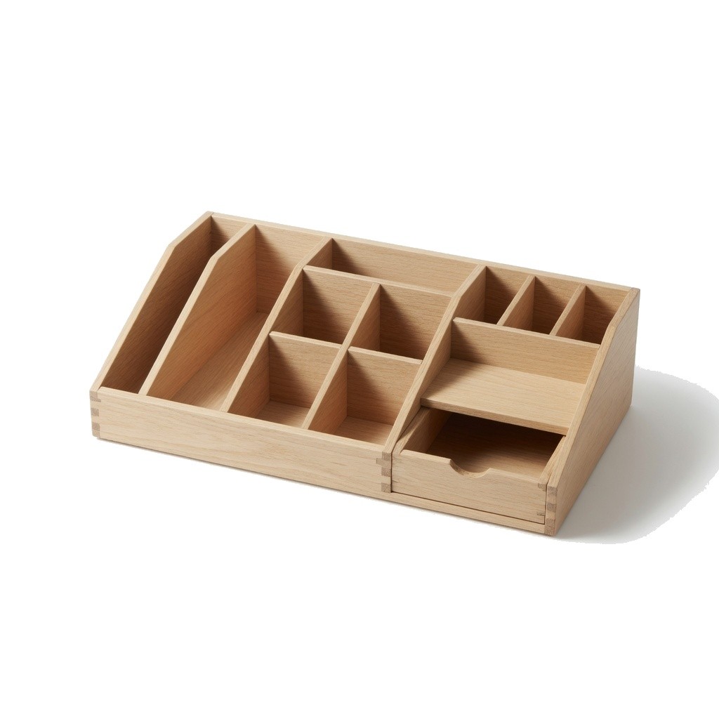 Oak Desk Organiser